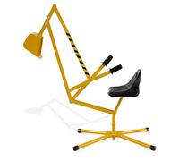 COSTWAY Excavadora de Arena para Niños, Juguete para Arenero con Controles de 2 Manos y Pala Flexible, Asiento Giratorio 360° y Respaldo, Excavadora para Exteriores para Niños de 3+ Años (Amarillo)