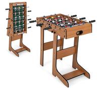 COSTWAY Futbolín de Mesa Plegable, Juego con Asas Duraderas (Marrón)