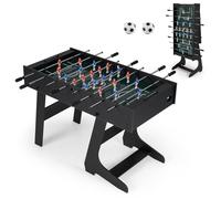 COSTWAY Futbolín de Mesa Plegable, Mesa de Futbolín de Madera con 22 Jugadores, 2 Marcadores y 2 Balones para 2-4 Jugadores, para Fiestas, Juegos en Familia, Reuniones,121 x 60,5 x 81 cm (Negro)