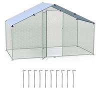 COSTWAY Gallineros Grandes XL, 3x1,7x1,9 m, Gallinero para Exterior de 5 ㎡ con Techo Oxford, Malla Hexagonal, Puerta con Cerradura y Estacas, Jaula