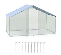 COSTWAY Gallineros Grandes XL, 3x1,7x1,9 m, Gallinero para Exterior de 5 ㎡ con Techo Oxford, Malla Hexagonal, Puerta con Cerradura y Estacas, Jaula para Gallinas, Aves, Patos, Gansos, Cero Galvanizado