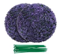 COSTWAY Juego de 2 Bolas de Topiario de Buxus Artificial de 38 CM, Bolas Decorativas de Lavanda Falsas, Esferas de Topiario para Interior y Exterior, Decoración para Patio Jardín Balcón Hogar Bodas