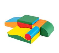 COSTWAY Juego de 7 Bloques de Espuma para Niños, Espuma EPE y Cuero Artificial Removible, Bloques Psicomotricidad para Trepar y Gatear en Interiores (Multicolor)