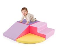 COSTWAY Juego de Bloques de Espuma Grandes para Bebé Bloques de Construcción Juguetes Educativos Ideal para Escalar Deslizar Gatear (Violeta y Rosa)