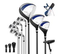 COSTWAY Juego de Palos de Golf/Madera de Fairway/Híbrido/Hierros 6 7 8 9 y Bolsa de Transporte Juego de Golf (Azul Claro)
