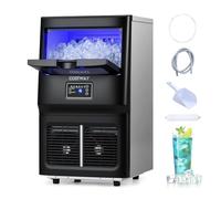 COSTWAY Maquina de Hielo Comercial, 25-30 kg/24H, 24 Cubos en 15-17 Minutos, Maquina de Hacer Hielo, Ice Maker de Acero Inoxidable con Autolimpieza, 34,4 x 35,6 x 62,3 cm