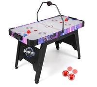 COSTWAY Mesa de Hockey de Aire, Air Hockey con Patas, Potente Motor 12V y Marcador Digital LED, 2 Empujadores y 2 Discos, para Adultos y Niños, 144 x 68 x 81 cm