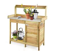 COSTWAY Mesa de Jardinería, Banco de Trabajo para Plantas con Cajón (Amarllo)