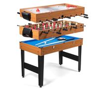 COSTWAY Mesa de Multijuegos 3 en 1 con Patas, Mesa de Juegos con Futbolín Billar Air Hockey, Asa de Goma, Marco Estable, Almohadillas Antideslizantes, Accesorios Ricos, 123 x 58 x 83 cm