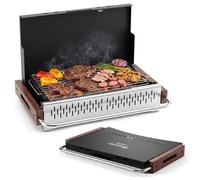 COSTWAY Mini Barbacoa Carbón Mesa Plegable, Parrilla Portátil,(62x43,5 cm)