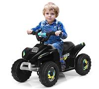 COSTWAY Mini Cuatriciclo ATV para Niños Batería 6V, Coche Eléctrico Infantil Marcha Adelante y Atrás, Velocidad Máxima 4,6 km/h, Vehículo Motorizado (Negro)
