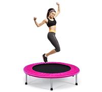 COSTWAY Mini Trampolín de φ96cm Cama Elástica Fitness Carga hasta 100 kg Trampolín Plegable para Jardín Interior Exterior (Rosa)