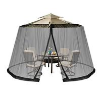 COSTWAY Mosquitera para Sombrilla de Patio con 2 Puertas de Doble Bisagra, Base Rellenable, Red Ajustable para Exteriores de 2,5 a 3 m