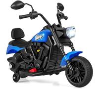 COSTWAY Moto Eléctrica para Niños, 6V Motocicleta de Batería con Faro LED, Música, 2 Ruedas de Entrenamiento, Pedales y 2 Espejos Retrovisores, Moto Infantil para Niños de 18+ Meses (Azul)
