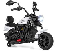 COSTWAY Moto Eléctrica para Niños, 6V Motocicleta de Batería con Faro LED, Música, 2 Ruedas de Entrenamiento, Pedales y 2 Espejos Retrovisores, Moto Infantil para Niños de 18+ Meses (Blanco)