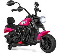 COSTWAY Moto Eléctrica para Niños, 6V Motocicleta de Batería con Faro LED, Música, 2 Ruedas de Entrenamiento, Pedales y 2 Espejos Retrovisores, Moto Infantil para Niños de 18+ Meses (Rosa)