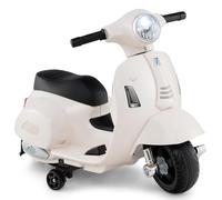 COSTWAY Moto Eléctrica para Niños Vespa, Moto Batería 6V con Faro LED y Sonido de Bocina, Motocicleta Infantil con Ruedas de Entrenamiento para Interior y Exterior, 66,5 x 38 x 52 cm (Blanco)