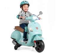 COSTWAY Moto Eléctrica para Niños Vespa, Moto Batería con 4 Ruedas, Música, Bocina, Cuentos, Ruedas de Apoyo y Faros, Motocicleta Infantil con Motor Doble para Niños de 3 a 6 Años (Verde)