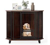 COSTWAY Mueble Esquinero para Perros, Soporta hasta 30 kg | Muebles de Jaula Esquinera para Perros, Ahorra Espacio, Marco Metálico, para Mascotas Pequeños Medianos Grandes