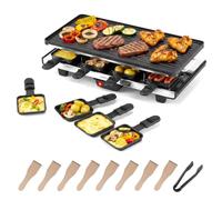COSTWAY Parrilla Raclette para 8 Personas, 1400W, Placa Antiadherente Rever