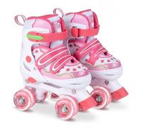COSTWAY Patines en Línea para Niños,Patines de Ruedas Luminosas, 4 Tamaños Ajustables,Frenos Delanteros Duales, para Niñas y Niños Principiantes, 3+ Años (S)