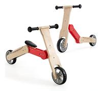 COSTWAY Patinete Convertible para Niños, Patinete de Interior con Manillar Antideslizante, Asiento Desmontable, Ruedas EVA, Suelo de Madera, Carretera de Hormigón y Asfalto