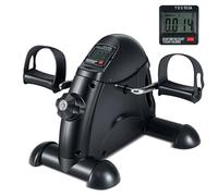 COSTWAY Pedales Estaticos Personas Mayores, Pedales Estaticos para Pedalear Brazos y Piernas con Pantalla LCD, Pedaleador para Ancianos (Negro)