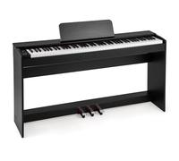 COSTWAY Piano Digital Vertical de 88 Teclas Contrapesadas, Piano Eléctrico Compacto con Soporte, Grabar y Reproducir, Pedales Triples, Doble Altavoz y Conectores para Auriculares, MIDI