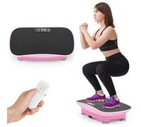 COSTWAY Plataforma Vibración Muscular, Plataforma Vibratoria con 10 Intensidades de Velocidades, Control Remoto, Pantalla LED, Placa Vibratoria para Ejercicios de Cuerpo Completo (Rosa)