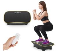 COSTWAY Plataforma Vibración Muscular, Plataforma Vibratoria con 10 Intensidades de Velocidades, Control Remoto, Pantalla LED, Placa Vibratoria para Ejercicios de Cuerpo Completo (Negro)