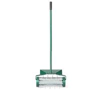 COSTWAY Rodillo Aireador de Césped Enrollable de 46 cm, Aireador con Púas Giratorio, Aireación de Suelo Pesada con Escudo Protector, Herramienta de Césped con Mango para Jardín, Patio