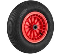 COSTWAY Rueda de Carretilla, 4,80/4,00-8 Neumático de Goma de 40 cm con Rodamiento de 2 cm y Cubo Centrado de 8,8 cm, Rueda Maciza Carretilla para Remolques de Jardín Carro Utilitario (1)