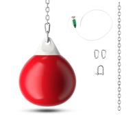 COSTWAY Saco de Boxeo con Agua, Bolsa de Boxeo para Agua de 45/55 cm y 50/85 kg con Cadena de Metal Ajustable, Manguera de Inyección de Agua, Punch Boxeo Adultos (Rojo,45cm)