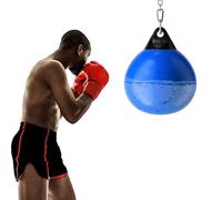 COSTWAY Saco de Boxeo con Agua, Bolsa de Boxeo para Agua de 45/55 cm y 50/85 kg con Cadena de Metal Ajustable, Manguera de Inyección de Agua, Punch Boxeo Adultos (Azul,45cm)