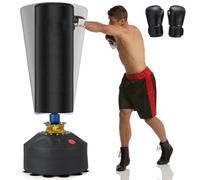 COSTWAY Saco de Boxeo de Pie para Adultos, Saco Boxeo Suelo con Guantes, Base de Ventosa, Amortiguado, Saco de Boxeo con Relleno, Agua 50kg, Arena 100kg Casa Gimnasio, 50 cm x 50 cm x 173 cm