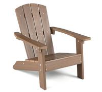 COSTWAY Silla Adirondack Exterior para Niños, Silla de Jardín Infantil de Hips con Estructura Triangular, Respaldo y Reposabrazos Ergonómicos, Sillón para Niños de 3-8 Años, Carga de 75 kg (Marrón)