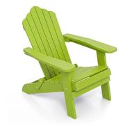 COSTWAY Silla Adirondack Plegable, Hips, Silla Jardin con Reposabrazos Anchos y Respaldo Inclinado, 88 x 77 x 95 cm, Tumbona Jardin Terraza Playa Piscina Exterior, Carga 180kg (Verde Manzana)