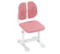 COSTWAY Silla Escritorio Infantil, Silla Juvenil para Escritorio con 5 Altura Ajustables, Doble Respaldo y Asiento Transpirable, Estructura Metálica, Asiento de Ordenador para Niños de 3+ Años (Rosa)