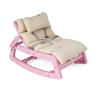 COSTWAY Silla Mecedora para Niños, Sillón Reclinable Infantil con Respaldo Ajustable, Cojín Extraíble y Lavable, Arnés de Seguridad, Mecedora para Niños de 6+ Meses, Guardería Sala de Juegos (Rosa)