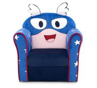 COSTWAY Sillón Infantil, Sofá para Niño Tapizado con Marco de Madera Maciza, Superficie de Terciopelo Suave y Relleno de Espuma Densa, Sofá Ligero para Niños para Dormitorio, Guardería (Azul)
