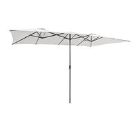 COSTWAY Sombriila Doble 4,26x2,6m, Sombrilla Terraza Exterior Grande con manivela, Techo de Ventilación, Parasol Jardin Patio Terraza Piscina Playa (beige)