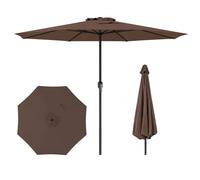 COSTWAY Sombrilla Terraza Exterior 350cm, Sombrilla Jardin con Mango de Manivela,8 Varillas,Parasol Jardin con Parte Superior Ventilada, Protector Solar y Resistente a la Lluvia