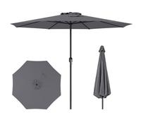COSTWAY Sombrilla Terraza Exterior 350cm, Sombrilla Jardin con Mango de Manivela,8 Varillas,Parasol Jardin con Parte Superior Ventilada, Protector Solar y Resistente a la Lluvia