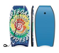 COSTWAY Tabla de Surf de 41 Pulgadas, Tabla Bodyboard Unisex con Núcleo EPS, Fondo HDPE, Cola Crescent, Doble Canal y Correa de Muñeca para Niños, Adolescentes y Adultos, Playa, Mar y Piscina, Espiral