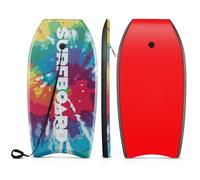 COSTWAY Tabla de Surf de 41 Pulgadas, Tabla Bodyboard Unisex con Núcleo EPS, Fondo HDPE, Cola Crescent, Doble Canal y Correa de Muñeca104 cm, para Niños, Adolescentes y Adultos, Mar y Piscina