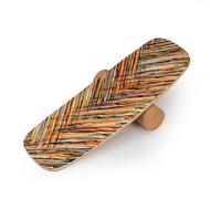 COSTWAY Tabla Equilibrio de Madera, Rodillo de Corcho Estabilizado, Balance Board con 11 Capas, Surfboard Mejora la Fuerza y Estabilidad, Niños y Adultos, 79 x 28 cm, Carga 100kg