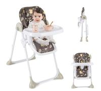 COSTWAY Trona Convertible para Bebés con Altura Regulable, Respaldo y Reposapiés Reclinables, Bandeja de Comida Extraíble, Trona Portátil Bebe, Silla de Comedor para Bebé con Ruedas