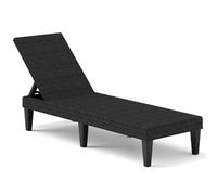 COSTWAY Tumbona Jardin Exterior, Tumbona Reclinable de 3 Posiciones, PP Texturado de Ratán Impermeable, Carga 150kg, Tumbona Piscina Playa, 150 x 57 x 88 cm