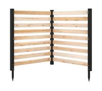 COSTWAY Valla de Privacidad de Madera Abeto, 2 Paneles, 980 x 1070 mm, valla ocultacion jardin exterior, Pantalla de Privacidad Aire Acondicionado Jardín, Psicina (Natural)
