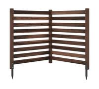 COSTWAY Valla de Privacidad de Madera Abeto, 2 Paneles, 980 x 1070 mm, valla ocultacion jardin exterior, Pantalla de Privacidad Aire Acondicionado Jardín, Psicina (Marrón)